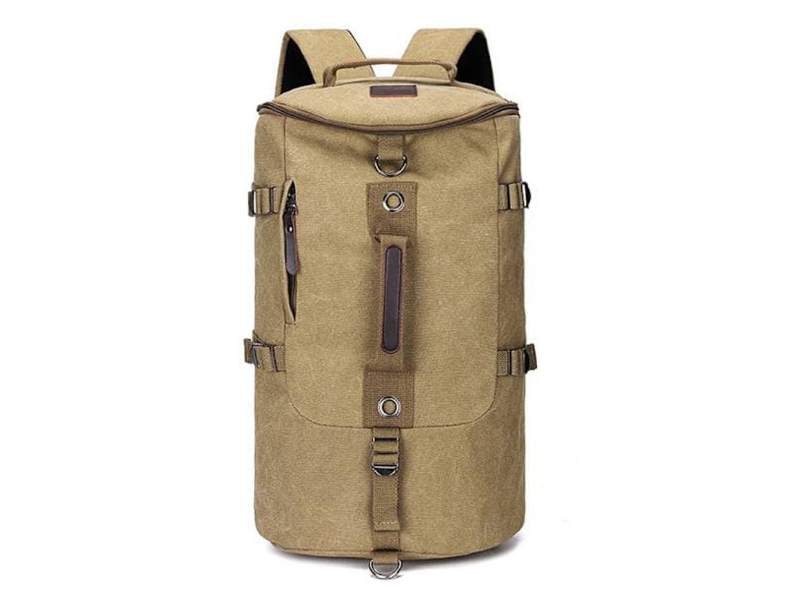 Mochila De Caminhada Cáqui 49x29x32cm, Grande Capacidade, Estilo Militar, Para Transporte E Organização Prática Dos Artigos Indicados