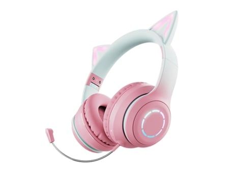 Auscultadores Bluetooth Redcoringe® Gradient Headset Hifi para Kawaii Girls Kids Phone Pc Cute Led Light