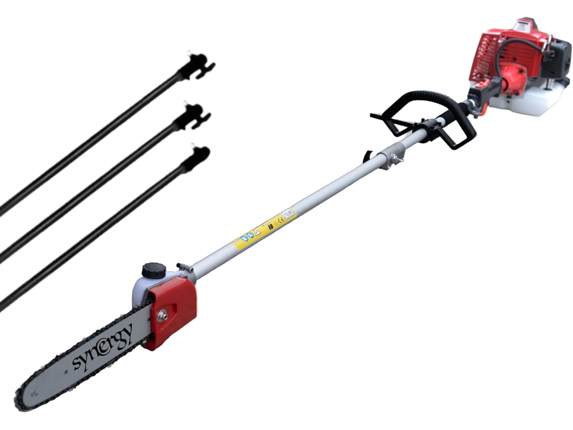 Podadora De Haste Alta Synergy Gasoline 62cc 4hp - Lâmina De 25cm, Motor 2t, 3 Comprimentos, Arranque De Corte Fácil, Arnês E Transmissão Reforçada