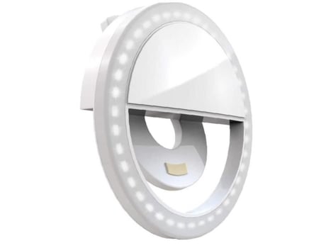 Selfie Ring Light Mini Clipe Recarregável na Lâmpada Circular de Selfie com 36 Led para Smartphone Branco DIERCOSY