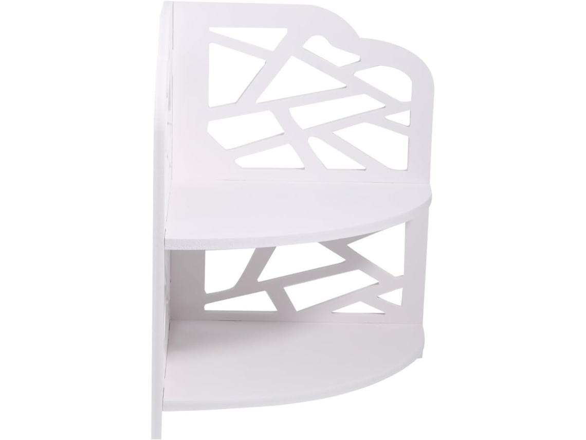 Prateleira Com Design Vazado, Branca, Com Suporte De Pvc Para Banheiro Que Mantém Os Itens Secos E É Fácil Limpar
