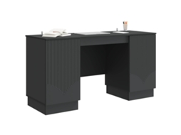 Maison Exclusive - Mesa Com Porta Preto 142,5 X 50 X 75 Cm Derivados De Madeira