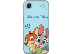 Capa Para Celular Compatível Com Apple Iphone Air. Ilustração Colorida De Coelho E Raposa Em Estilo Cartoon Sobre Fundo Azul Claro Com Composição Simp