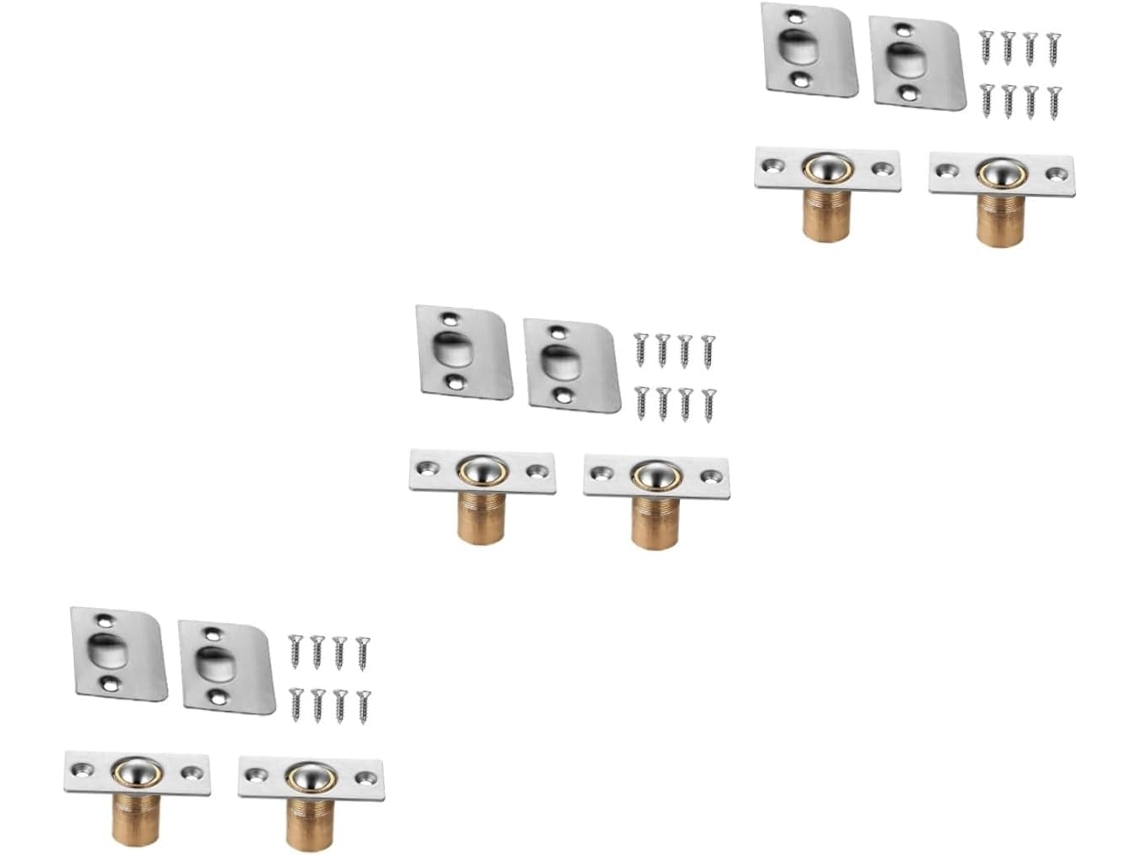 Nuobesty Conjunto De 6 Ferragens Portas Armário Em Aço Inoxidável Com Fecho Esfera E Placa Impacto Ajustável