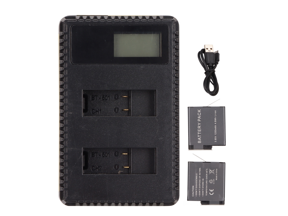Carregador Dual Bateria 1250mah Gopro Ahdbt 501 LAXISCREED
