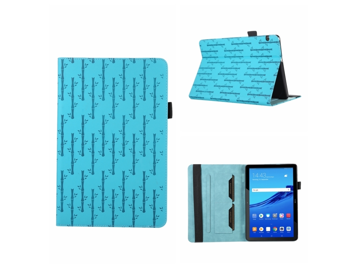 Capa De Couro Com Padrão Bambu Da Sorte Halinuia Para Tablet Huawei Mediapad T5