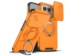 Capa Para Celular Com Suporte E Janela Deslizante Para Proteção Contra Quedas.laranja série Y-leader, Xiaomi 17 Pro Max