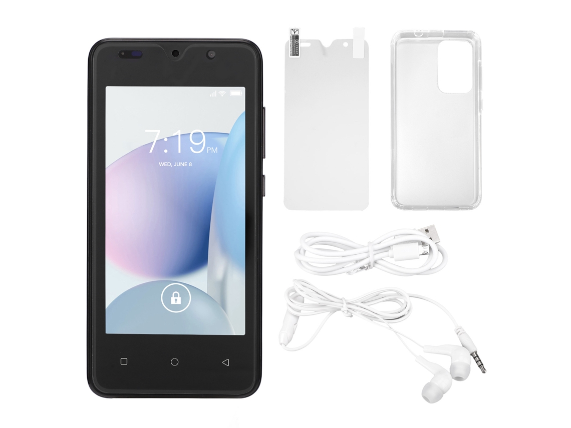 Smartphone com tela HD de 4,66 polegadas, 2 GB RAM, 32 GB ROM, dual SIM, reconhecimento facial, desbloqueado, preto | S/MARCA