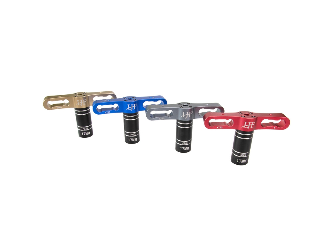 Chave Allen de 17 mm com bucha removível em alumínio 7075 para peças de carros RC MDUG (vermelha)