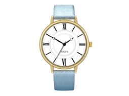 Relógio de Pulso Casal com Pulseira Pu Movimento de Quartzo Azul