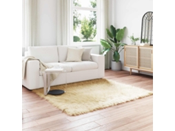Vidaxl Tapete De De Ovelha Sintética Tafalla Creme 160 X 160 Cm