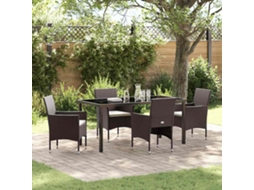 Vidaxl Conjunto De Jantar Para Jardim 5 Unid. Castanho Vime Pe