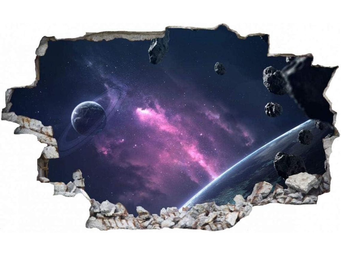 Adesivos de parede com meteoritos espaciais, ideais para sala de estar, quarto, cozinha, escritório, para adultos e crianças, 56x81cm