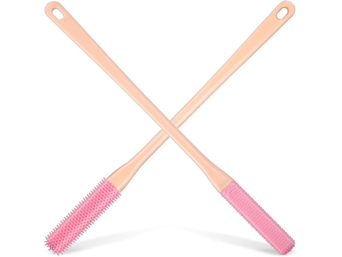 Lurelia Conjunto De 2 Escovas De Silicone Para Duche, Silicone Macio E Cabo Longo