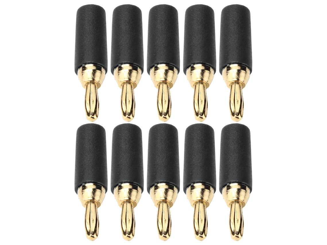 Conector Banana Plug Macho Ouro 2.5mm 10pçs