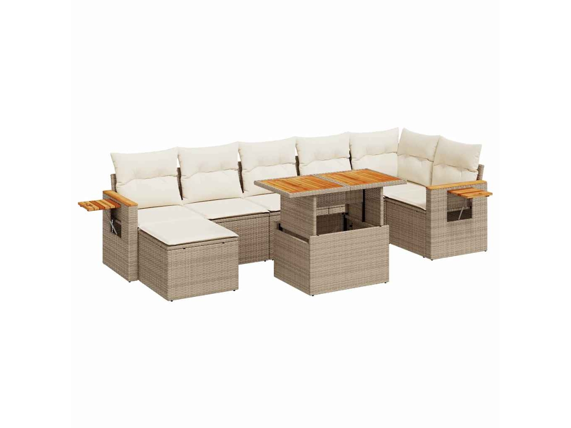 Garden Sofa Set, Garden Sofa Sets Vidaxl Bege Rattan / Vime (n/a)