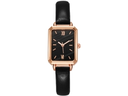Relógio Feminino Retangular Vintage Simples Elegante de Aço Inoxidável Estilo Clássico
