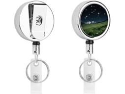 Porta Crachá Retrátil Alpine Meadow Stars, Moderno E Resistente, Com Clipe De Metal E Cordão De Nylon De 68cm, Ideal