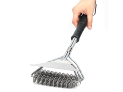 Escova Sem Cerdas para Grelha, com Raspador Integrado AQUAFORGE
