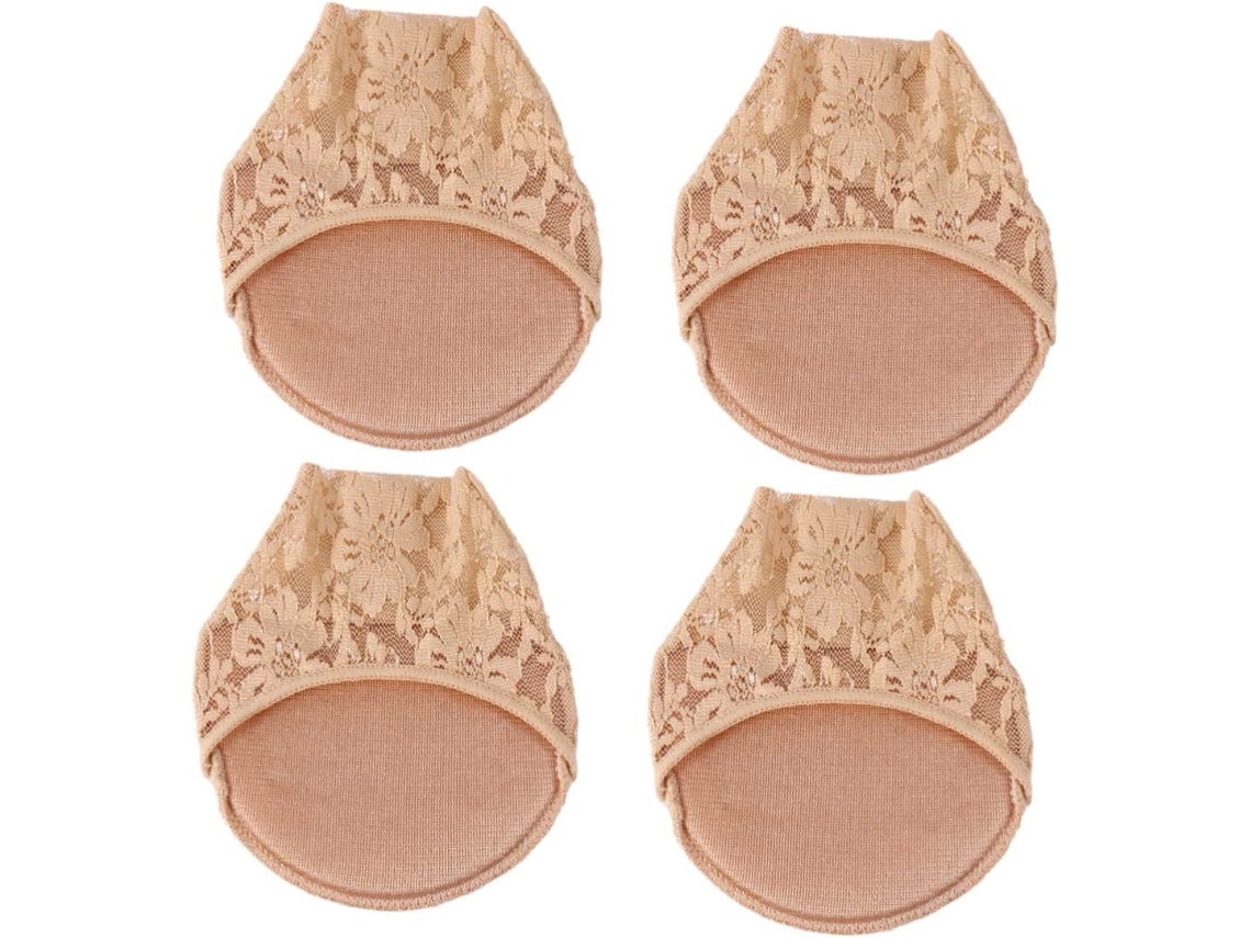 Orfofe Tapetes Antiderrapantes Para Salto Alto Femininos, 2 Pares, Design Com Cadarço Bege, Respiráveis E Protetores