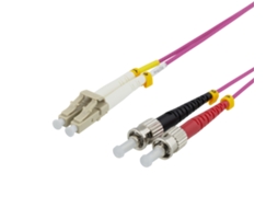 Cabo De Fibra Óptica Om4, Lc St Duplex, 50/125, 1 M, Rosa Aquaforge
