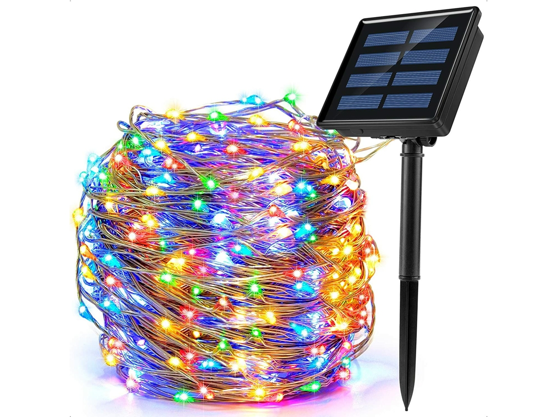 Luzes De Natal Led Com Energia Solar De 22m E 8 Modos (200 Led, Multicoloridas) SUNNY SPACES