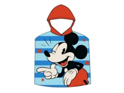 Poncho De Microfibra Listrado Do Mickey Mouse, 110 X 55 Cm 87066