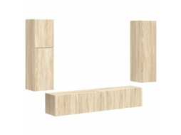 Conjunto de TV Móvel de Parede 4 Peças Carvalho Sonoma MAISON EXCLUSIVE