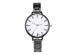 Relógio Feminino de Pulso Fashion Quartz com Cinto de Aço (preto Branco)