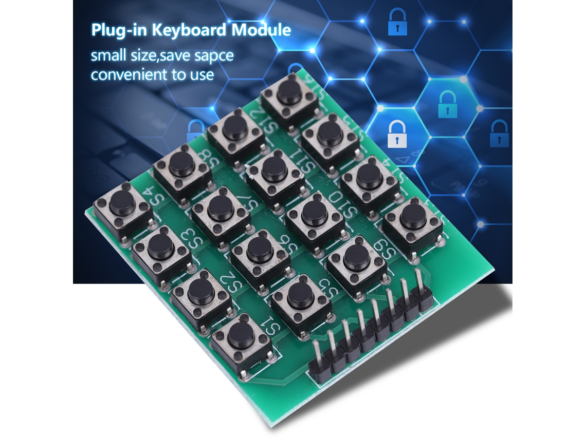 Teclado Modular Laxiscreed 16 Teclas 4x4 Para Ligações Externas De Alta Qualidade