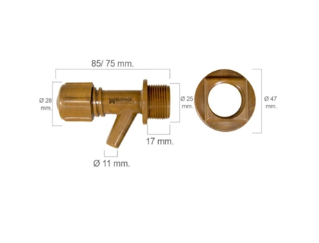 Grifo barril plástico mini con tuerca 3/4
