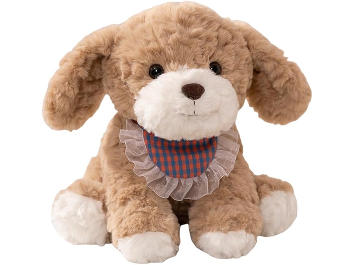 Desenho animado do cachorrinho da Pelúcia com cachecol macio
