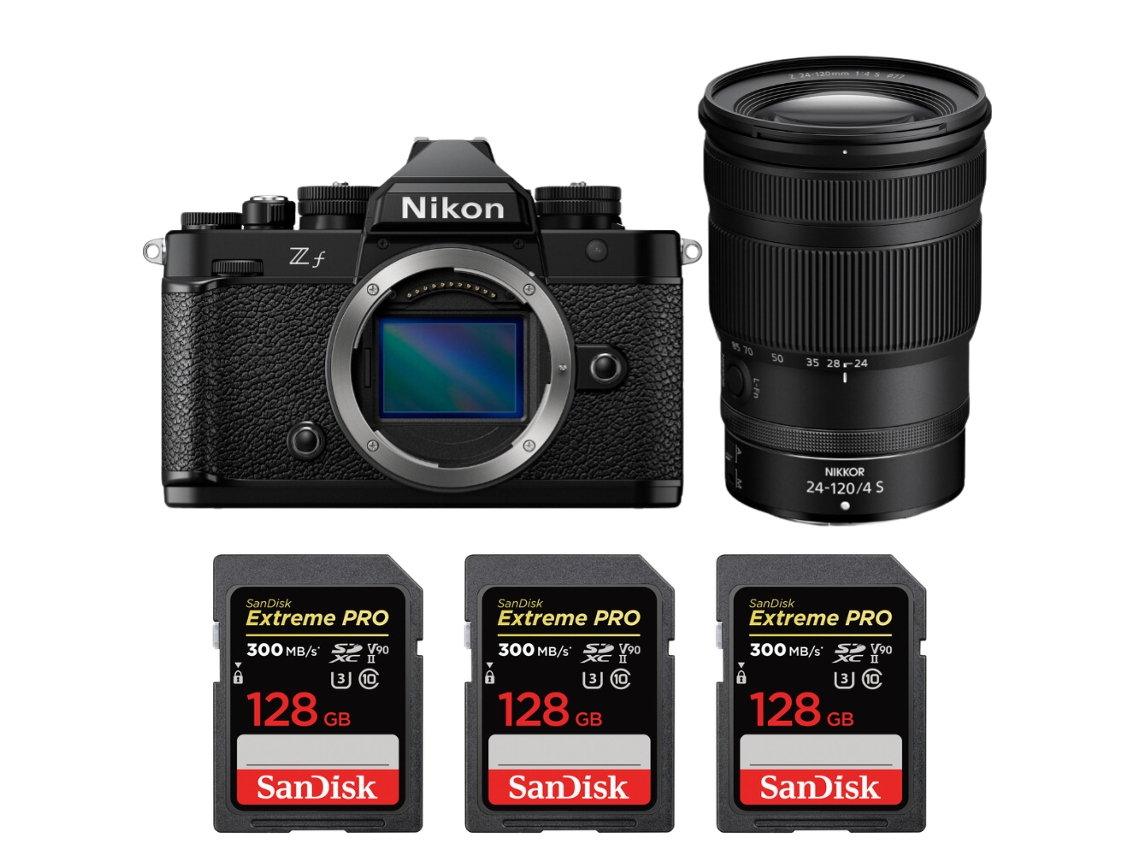 Zf + 24 120mm F/4 S + 3 Sandisk 128gb Uhs ii 300mb/s + Ebook “20 Dicas para Fotos Que Impressionam” NIKON