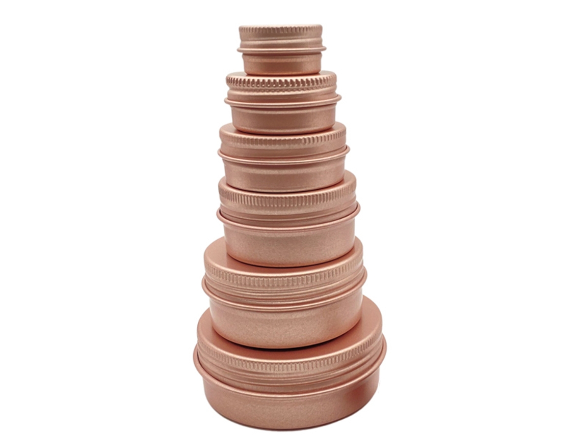 (ouro Rosa) Conjunto Com 10 Latas Recarregáveis Para Bálsamo Labial Em Formato De Chá, Com Frascos De Alumínio Vazios De Diferentes Tamanhos
