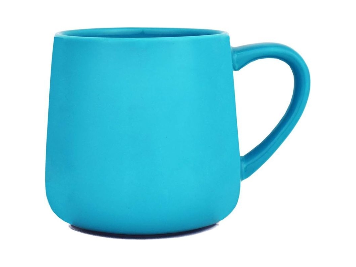 Caneca grande de cerâmica brilhante, 532 ml (18 oz), para escritório e casa, própria para lava-louças e micro-ondas, cor azul-turquesa.