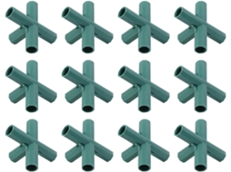 Conjunto De 12 Conectores Fixação 5 Vias Em Plástico Verde Para