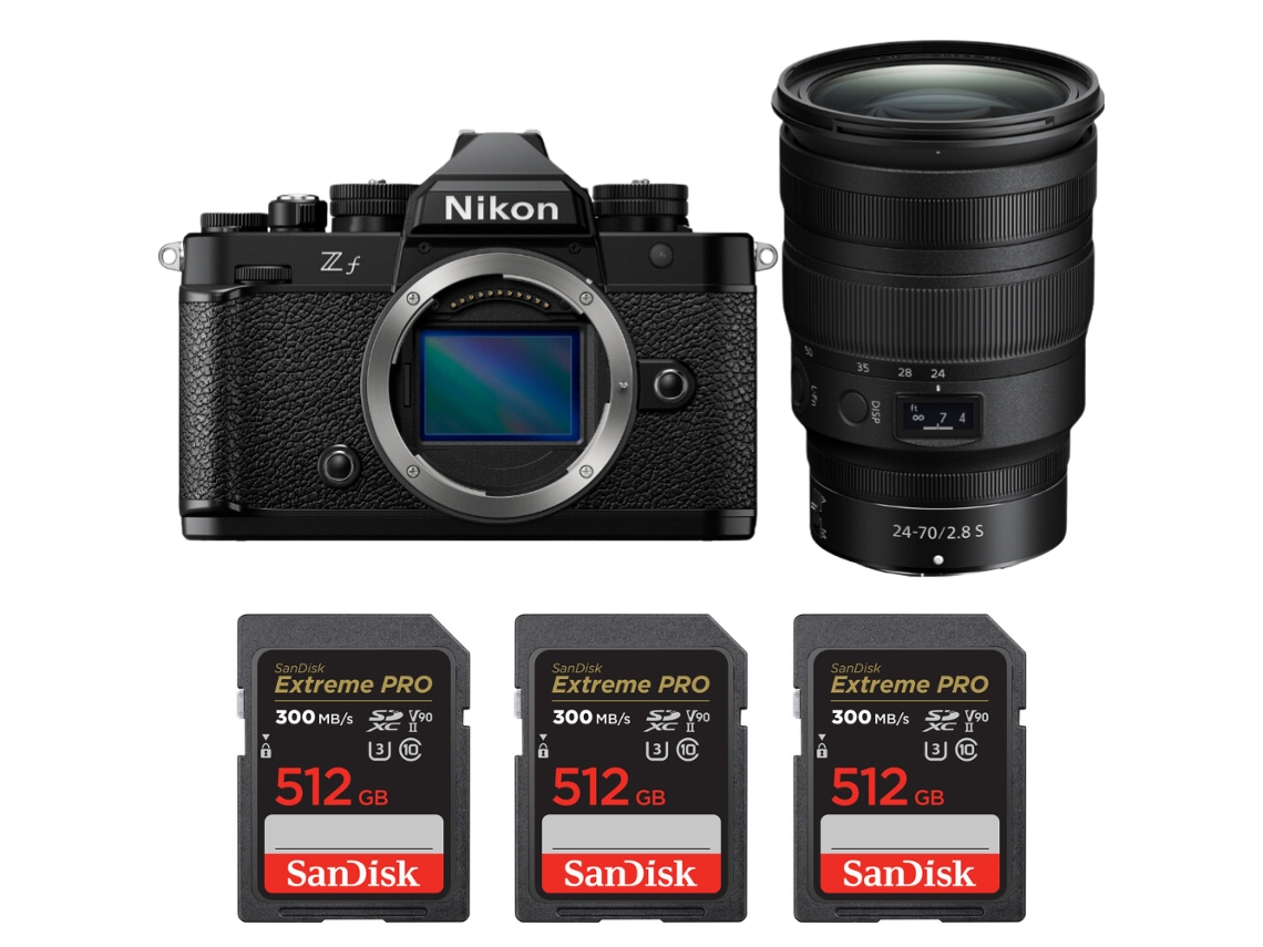 Zf + 24 70mm F/2.8 S + 3 Sandisk 512gb Uhs ii 300mb/s + Ebook “20 Dicas para Fotos Que Impressionam” NIKON