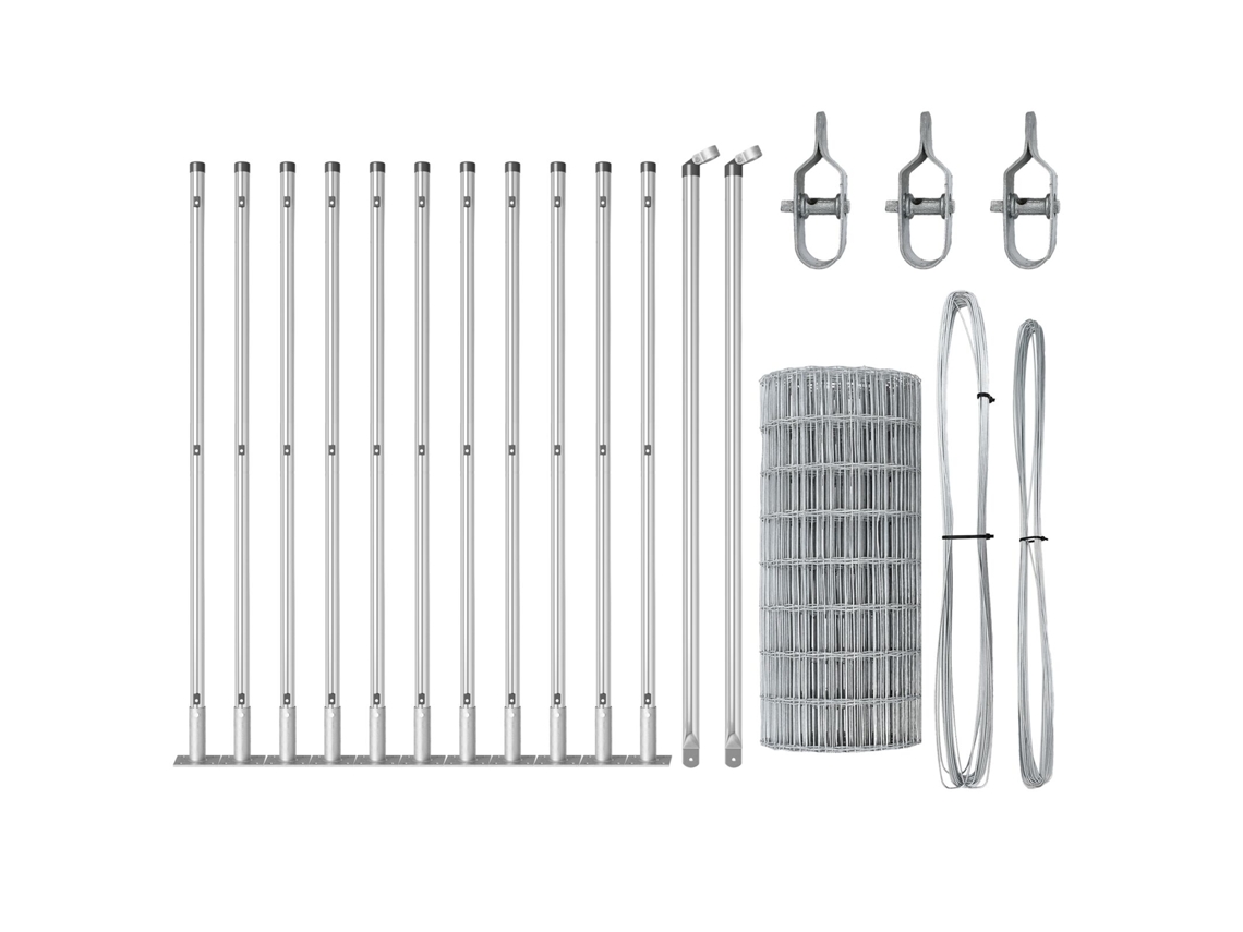 Conjunto 1 Cerca Externa Vidaxl Prateado Aço (25 X 0,6 M)