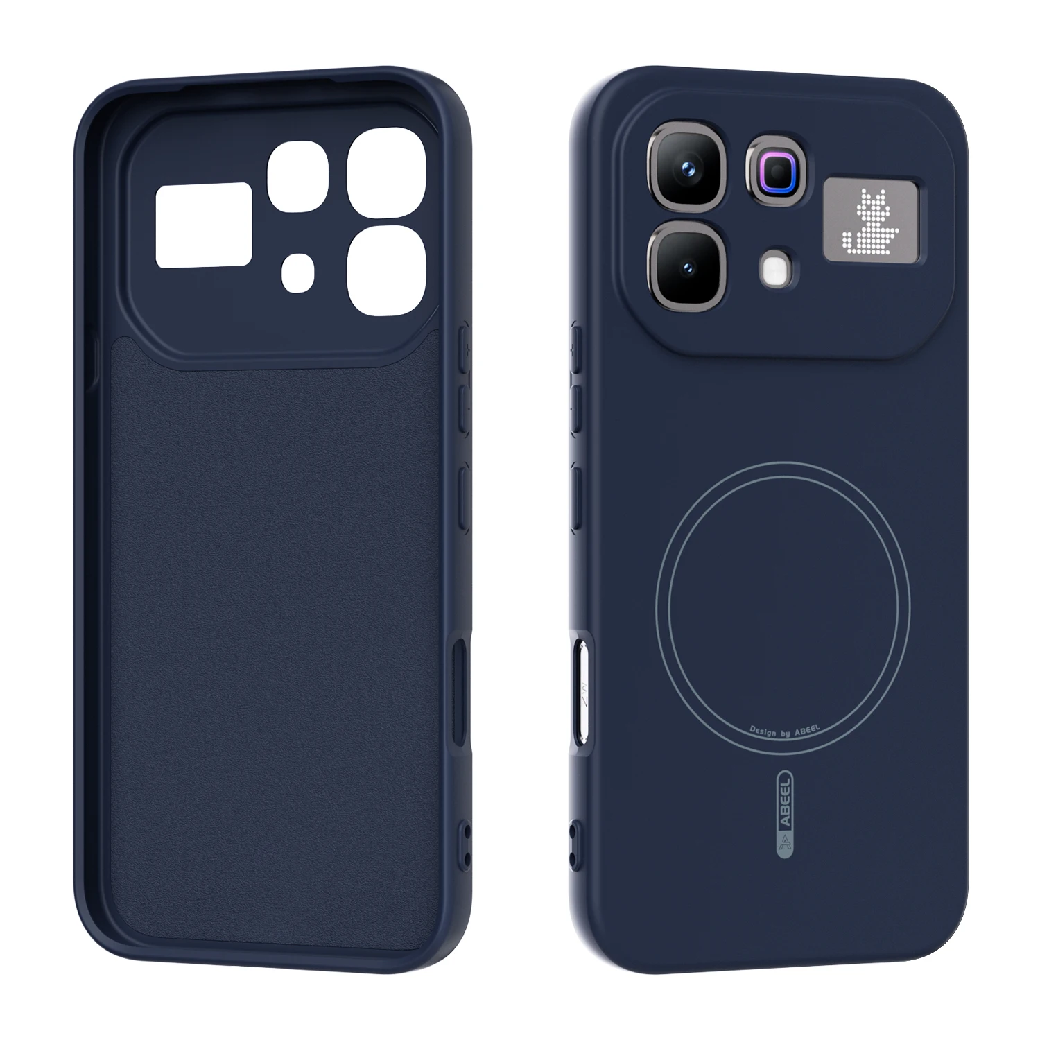 Capa Protetora Magnética De Silicone Líquido (azul Escuro Para Lnfin Hot60i 4g), Resistente A Impactos.