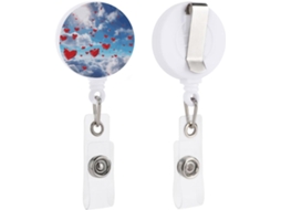 Porta Crachás Retrátil Com Corações No Céu, Divertido E Com Clipe Chaveiro, Porta Crachás Fofo, Suporte Crachá