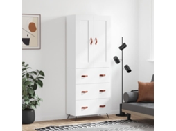 Vidaxl Armário Alto 69,5x34x180 Cm Derivados De Madeira Branco