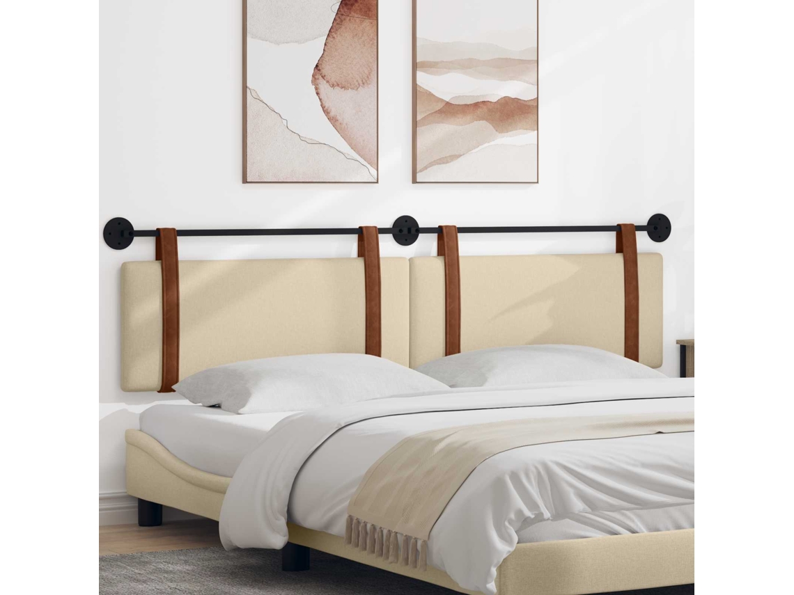 Vidaxl Cabeceira Suspensa Creme Pu Antigo