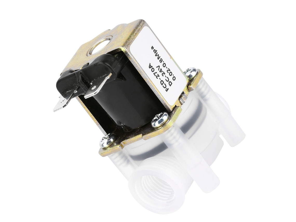 Válvula Solenoide Laxiscreed 24v Dc N/c De 1/4 Para Purificadores De Água Em Plástico