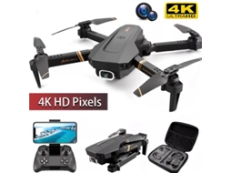 Drone Dobrável V4 Rc com Câmera Grande Angular 4K Hd 2 Baterias Duração Da Bateria: 20 Min Preto