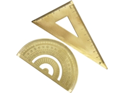 Régua triangular e conjunto de decalques Toyvian, banhados a ouro, 1 conjunto, portáteis, fáceis de ler, para desenho e pintura.