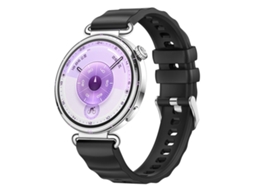 Bracelete para Huawei Watch Gt 6 5 4 3 XIAOMOYU silicone cor sólida com fivela prateada preta (41mm)