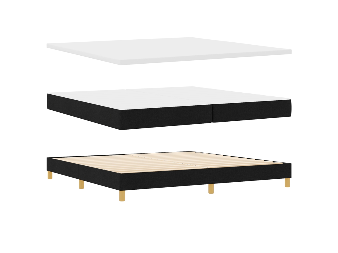 Estrutura De Cama Modern Button Tufted Vidaxl Preto Fabric (200 X 200 Cm)