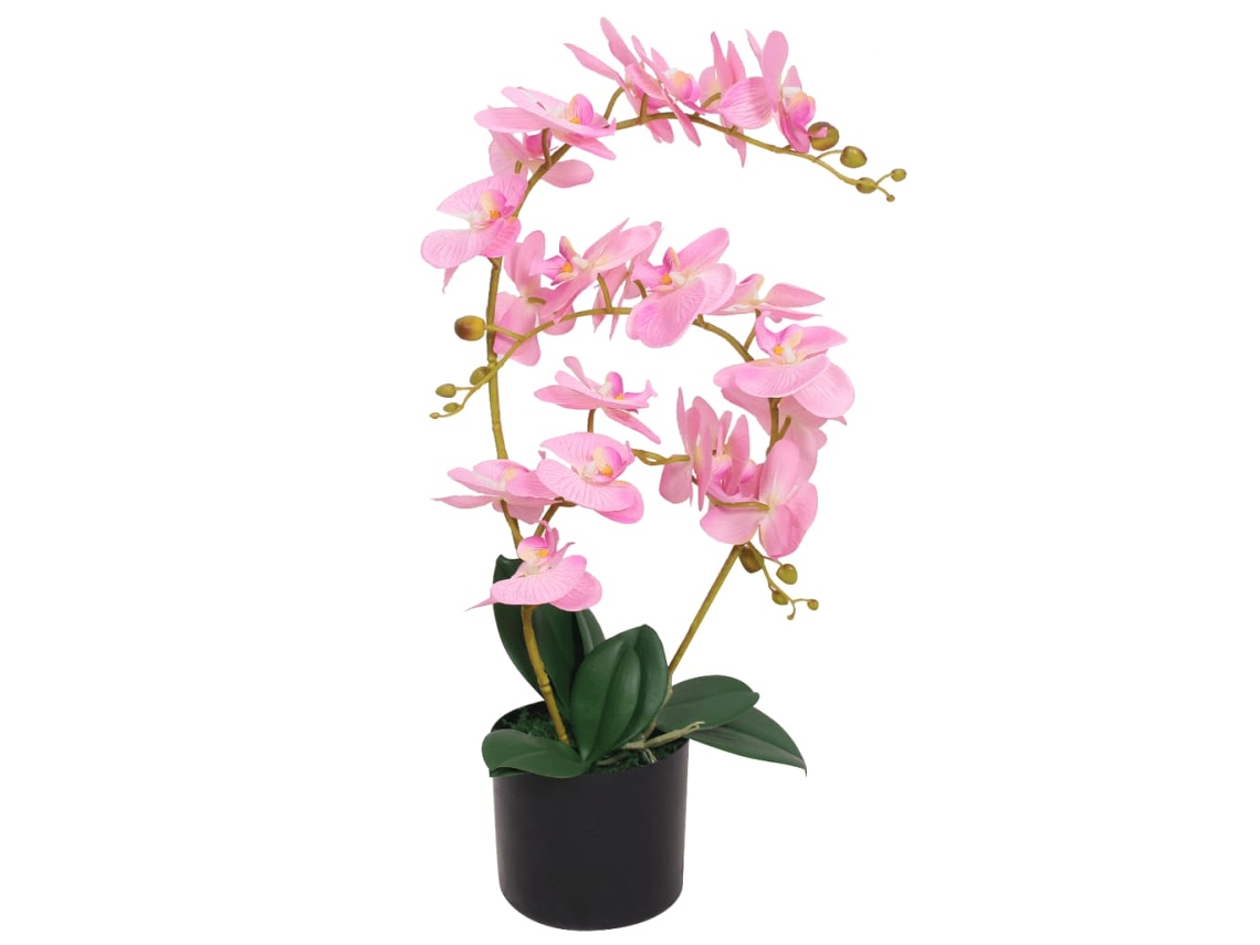 Vidaxl Planta Orquídea Artificial Com Vaso 65 Cm Rosa