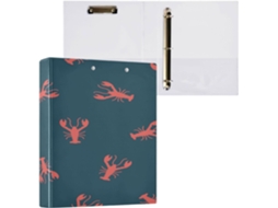 Pasta de 3 Argolas 3,8 Cm com Capa Bolso, Tamanho 1/2 Escolar, Dura, Cor Lagostim Metal 27 X 31,5 6