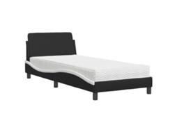 Bed, Beds Vidaxl Preto Couro Artificial (90 X 200 Cm)